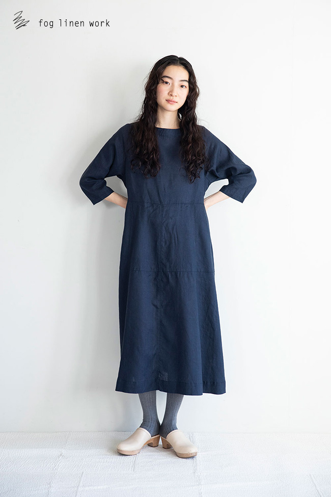 fog linen work フォグリネンワーク ELSA DRESS ARDOISE エルザ