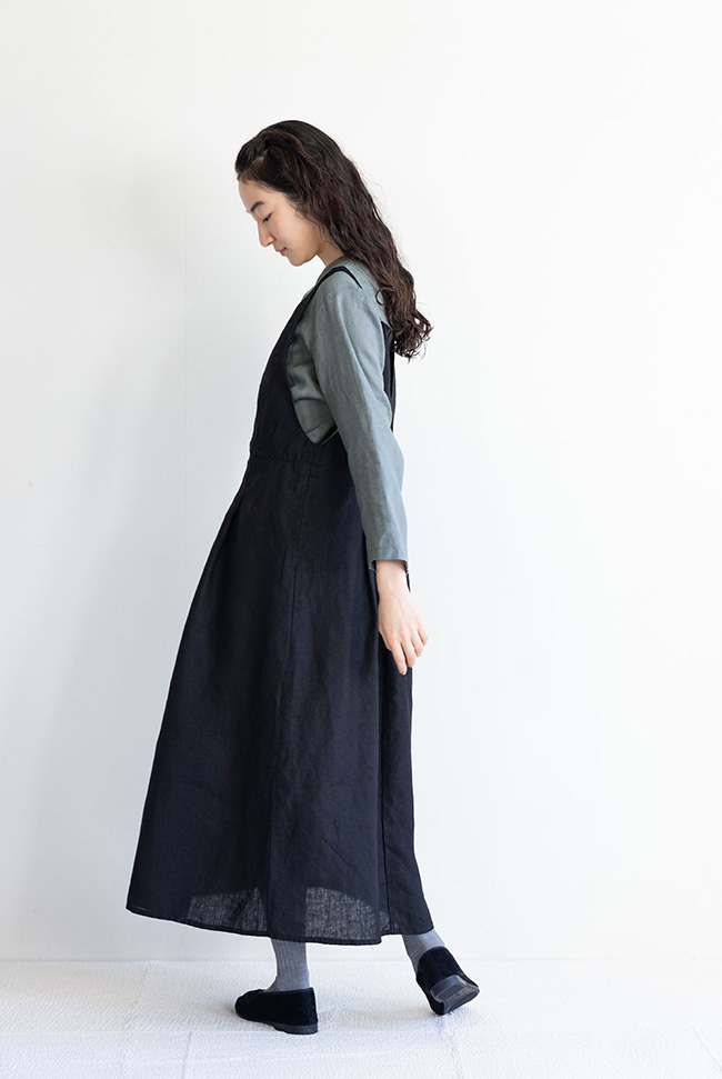 fog linen work（フォグリネンワーク） JADE DRESS BLACK ジャード