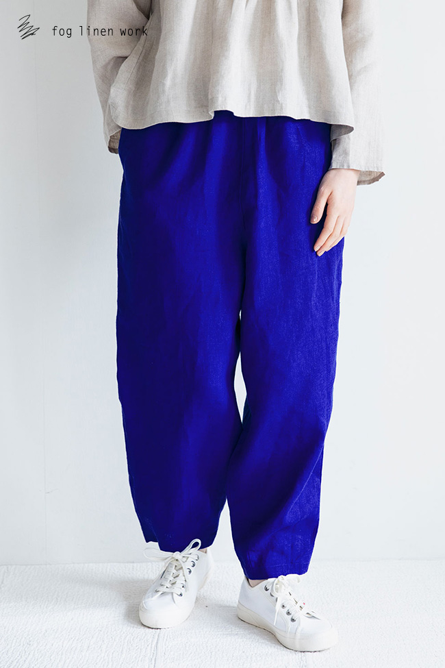 フォグリネンワーク　ソリンヌパンツ　ブルーアドリアティック fog linen work フォグリネンワーク SOLINE PANTS BLEU