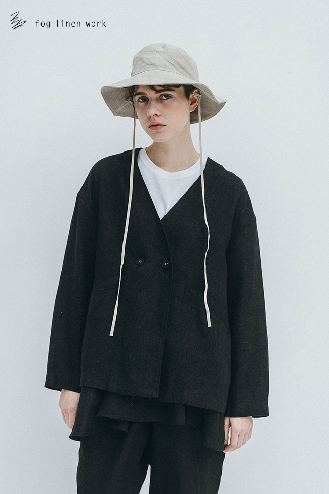 fog linen work（フォグリネンワーク） コーラ ノーカラージャケット