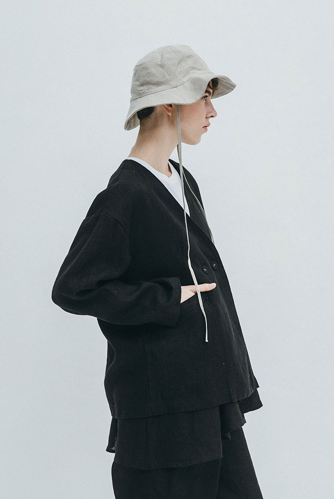 fog linen work（フォグリネンワーク） コーラ ノーカラージャケット