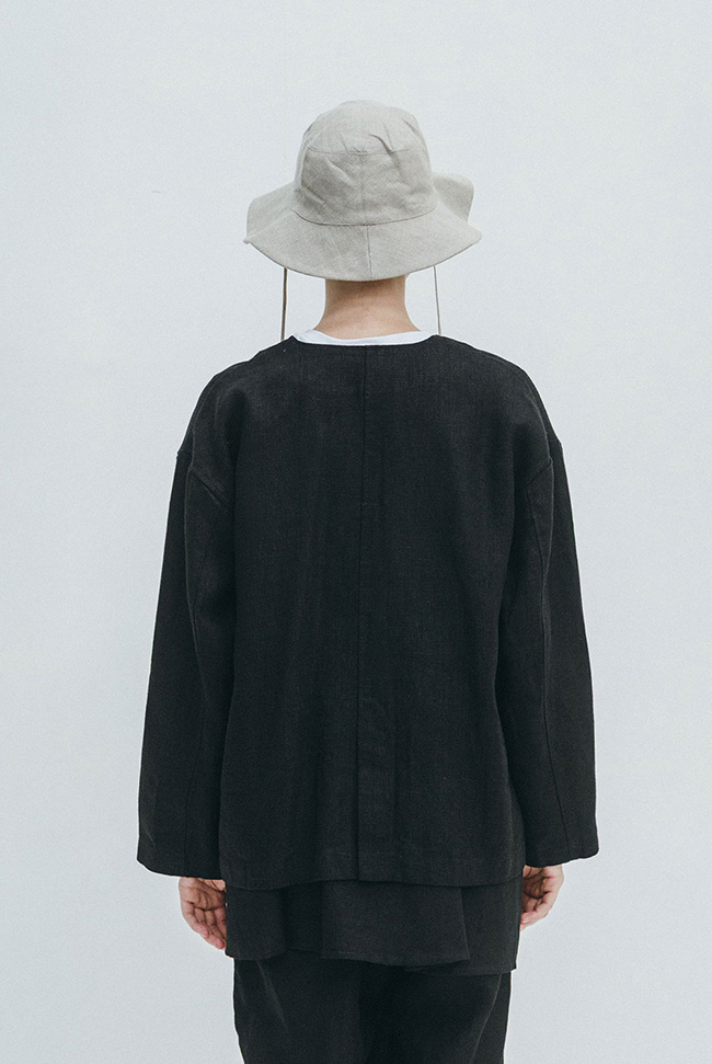fog linen work（フォグリネンワーク） コーラ ノーカラージャケット