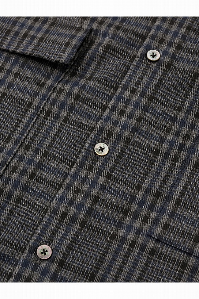 SOFTHYPHEN（ソフトハイフン） CHECK FLANNEL ZIP POCKET SHIRT