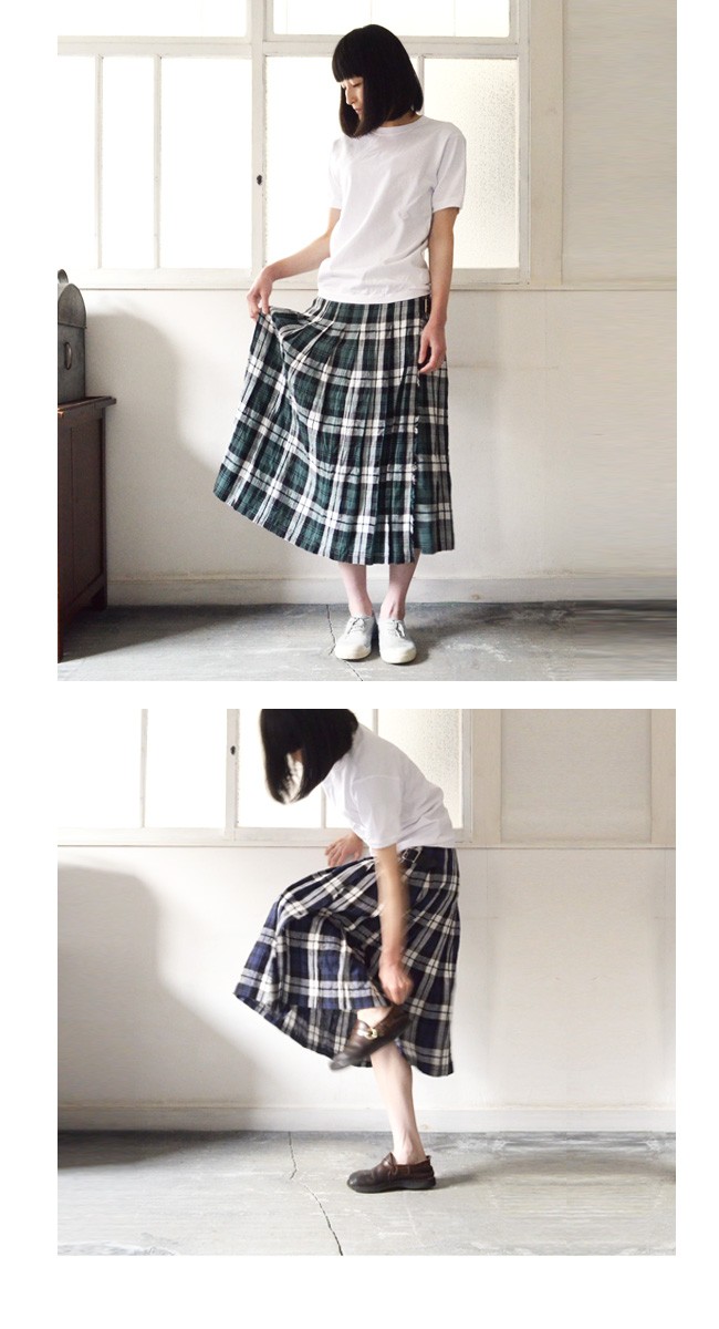 O'NEIL OF DUBLIN オニールオブダブリン)LOW WAIST PLEATS WRAP SKIRT