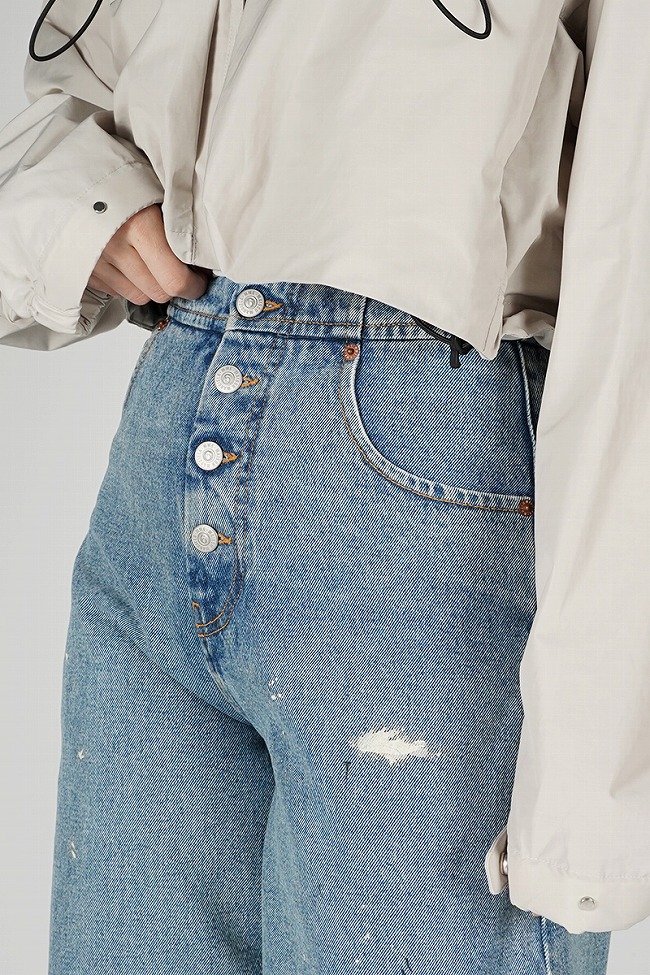 MM6】ペイントスプラッター ブルーデニムトラウザーズ Jeans