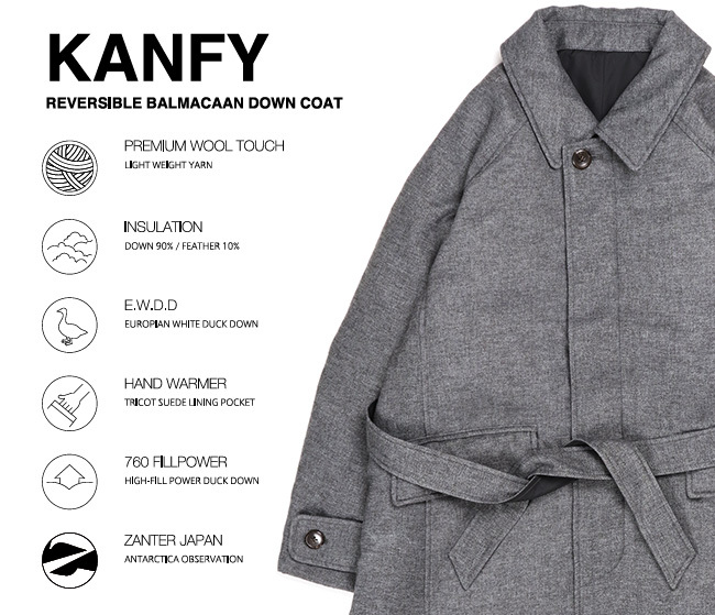 The Loft Labo(ロフトラボ) リバーシブルバルマカーンダウンコート The Loft Labo(ロフトラボ) REVERSIBLE BALMACAAN DOWN COAT