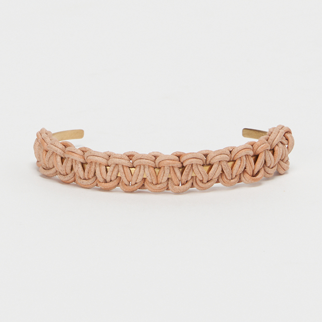 Hender Scheme knitted bangle S レザー 真鍮 Hender Scheme knitted bangle S