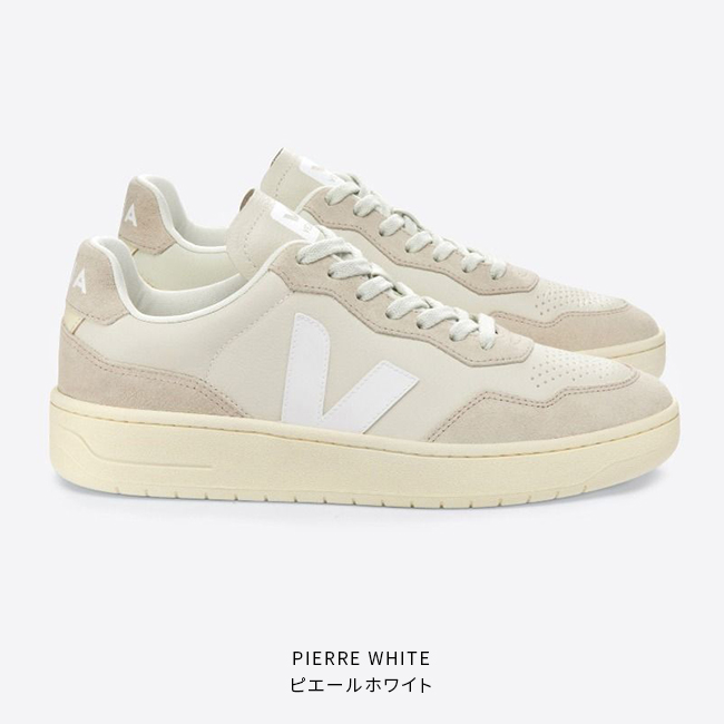 VEJA V-90 スニーカー 38 ヴェジャ　ホワイトスニーカー　ベージュ VEJA（ヴェジャ） V-90 LEATHER レディース スニーカー : rish - 通販