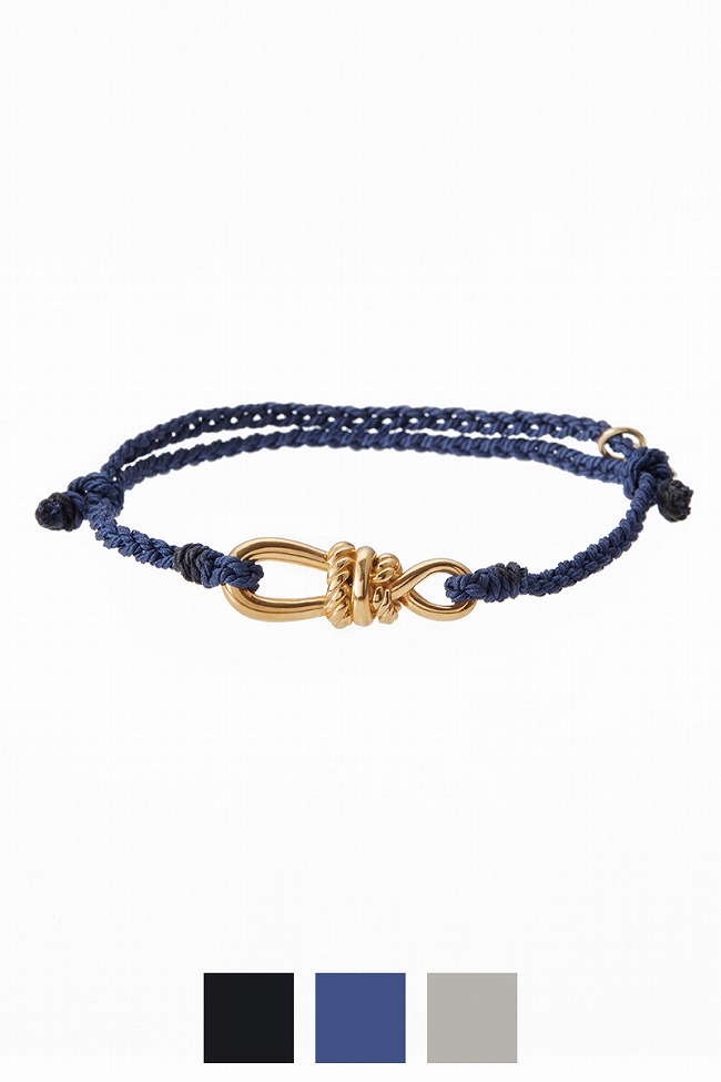 XOLO XOLO(ショロ) Twisted Rope Link Silk Code Bracelet -Gold