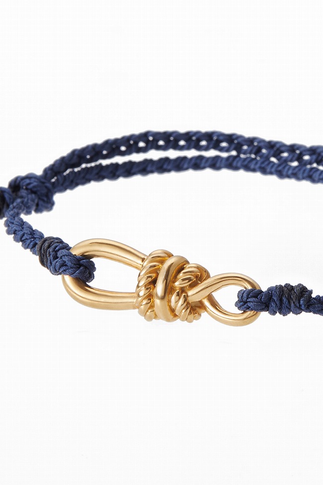 XOLO XOLO(ショロ) Twisted Rope Link Silk Code Bracelet -Gold