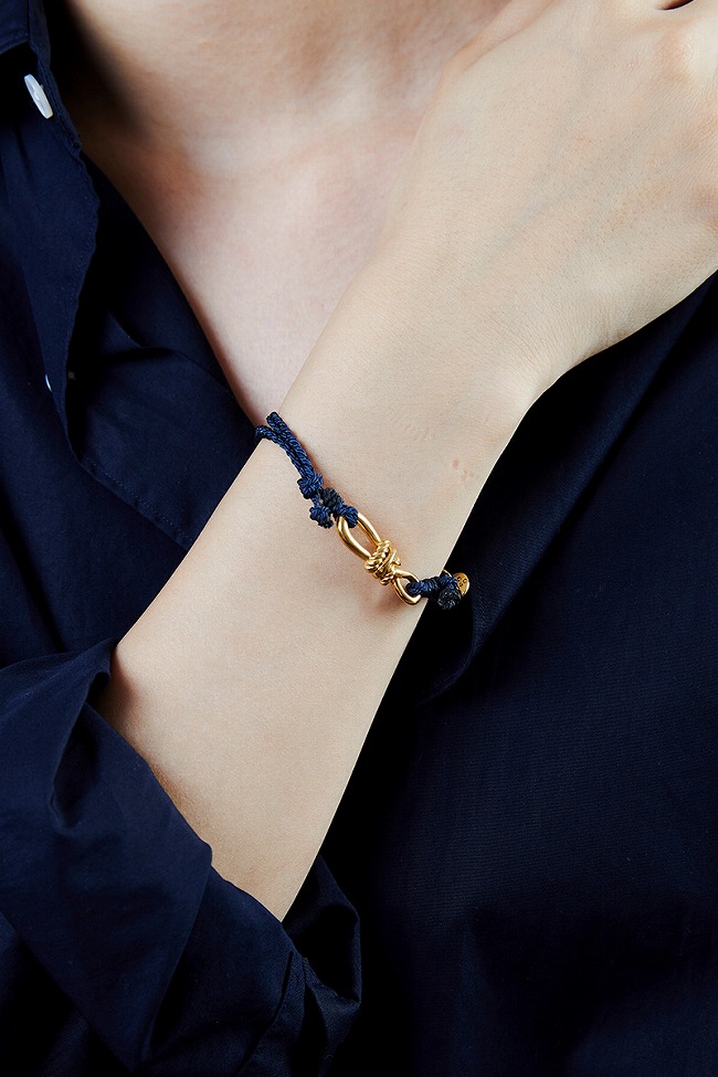 XOLO XOLO(ショロ) Twisted Rope Link Silk Code Bracelet -Gold