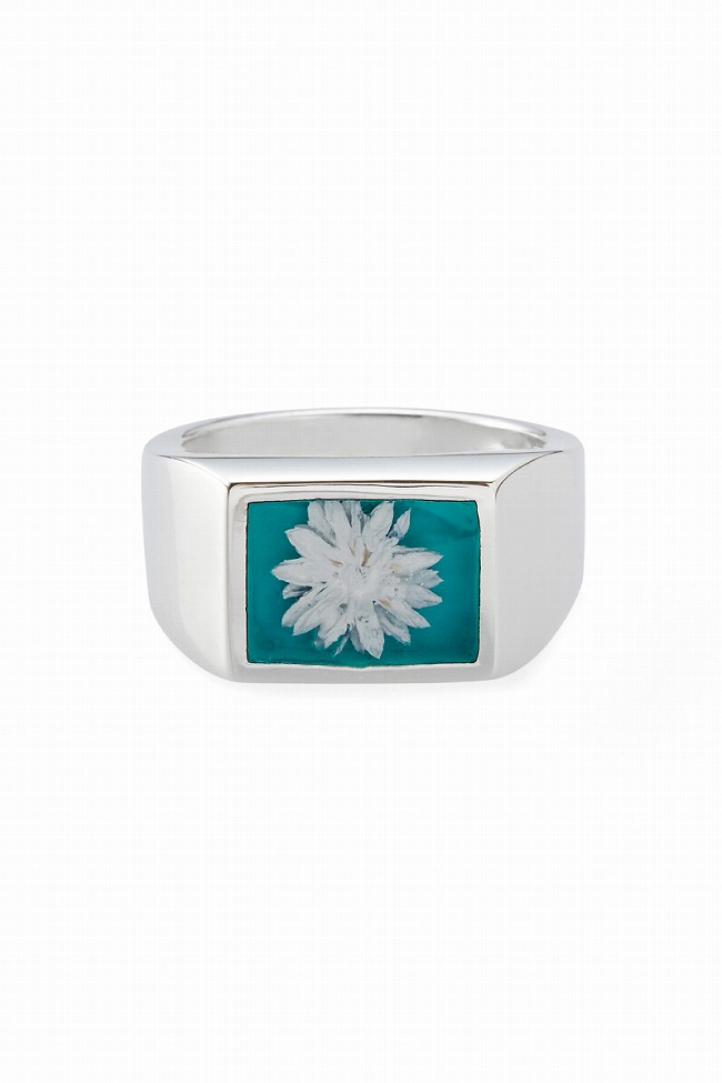 XOLO XOLO(ショロ) Signet Ring with Teal Flower シグネットリング