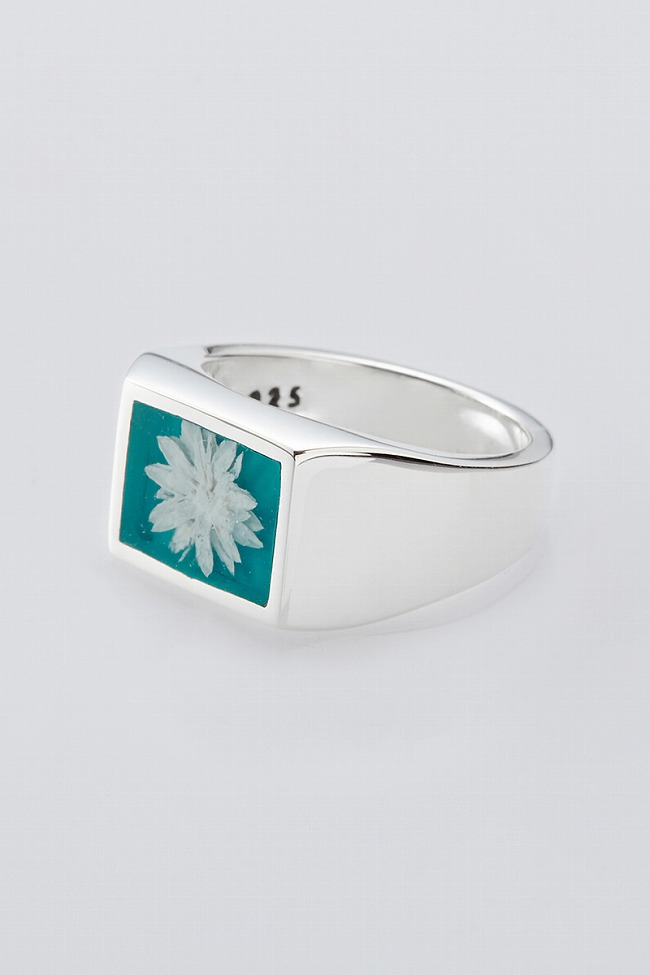 XOLO XOLO(ショロ) Signet Ring with Teal Flower シグネットリング