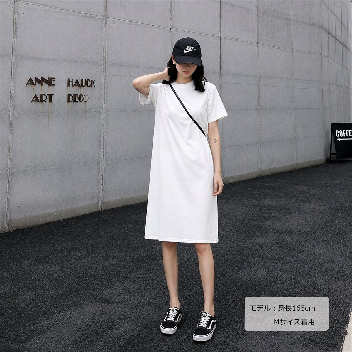 ※蒼井　Crayme, ユニセックス　半袖 Tシャツ ホワイト　ワンピース 訳あり アウトレット Tシャツワンピース レディース 半袖 春 夏 春夏
