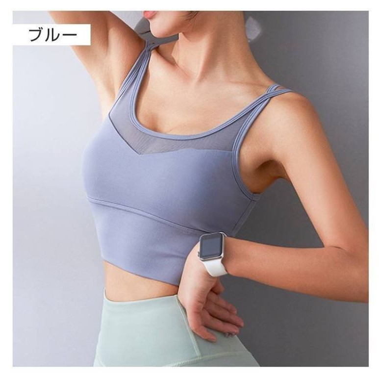studior330 ブラトップ フィットネスウェア ホワイト】 トップス タンクトップ シースルー ワイヤレスブラ