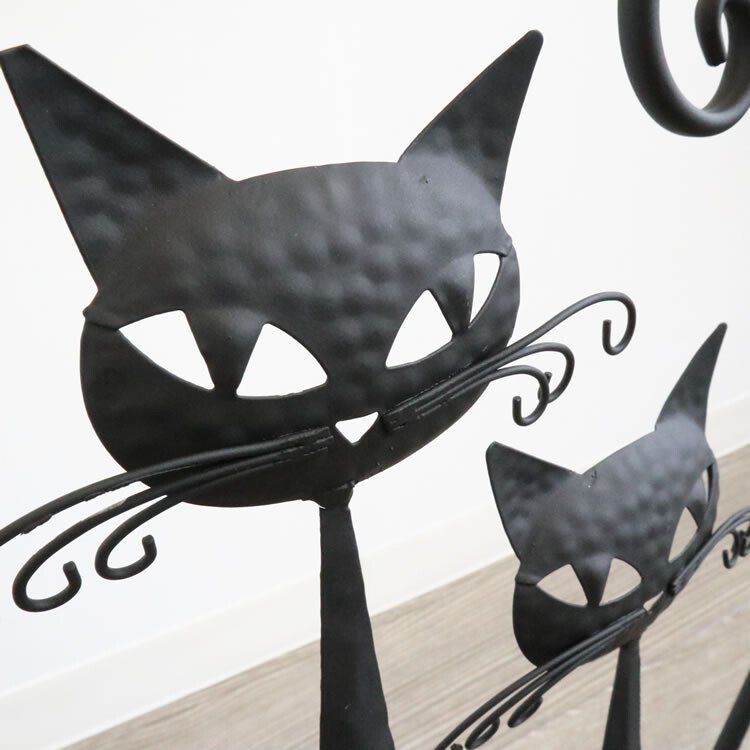 フラワーポット 鉢カバー プランター アイアン 猫 ねこ ネコ キャット