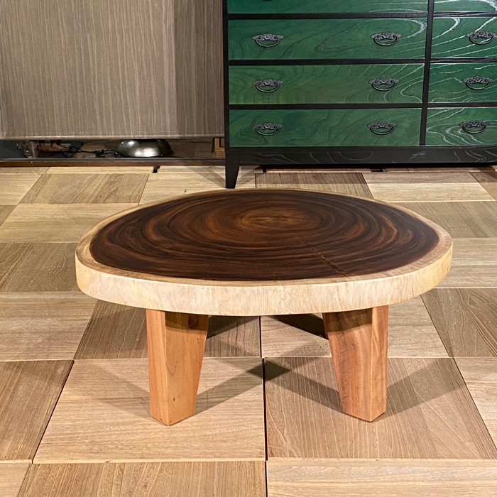 730-547 モンキーポッド一枚板 輪切り テーブル 一枚板テーブル 座卓