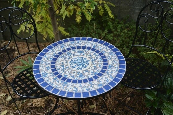 タイルモザイク ガーデンテーブル ジャンクガーデン　植物台 ガーデンタイルテーブル garden table ガーデンテーブル タイル