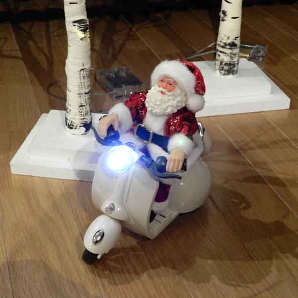 Music RunningSanta クリスマス雑貨 サンタクロース人形 サンタバイク