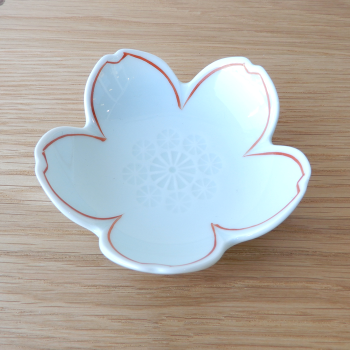 桜型小付皿 /赤 青 和食器 小鉢 小付 豆皿 有田焼 単品 祝 桜 さくら
