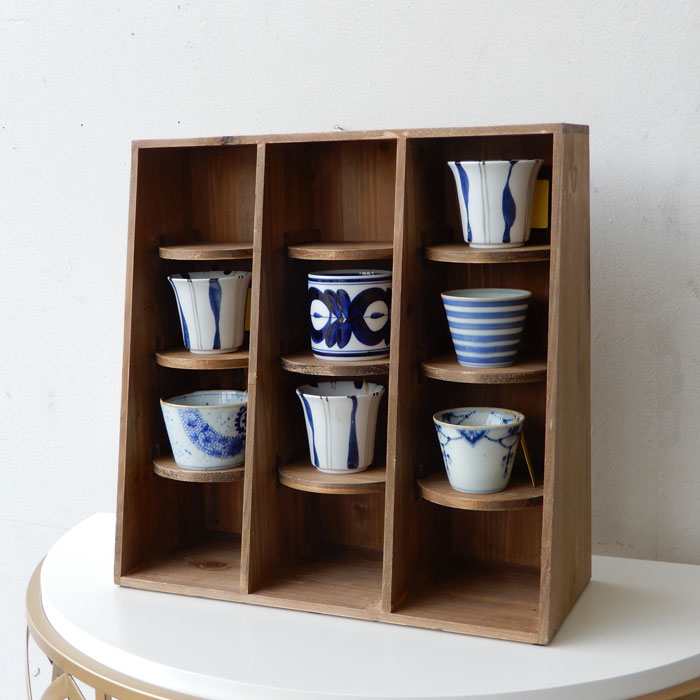 杉古材 シェルフ 12マス 移動棚 ウッド ラック 棚 小物展示 店舗什器