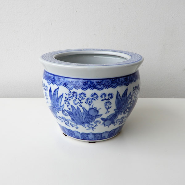 水鉢（金魚柄）小 水鉢 睡蓮鉢 水盤 すいれん鉢 小さめ メダカ鉢