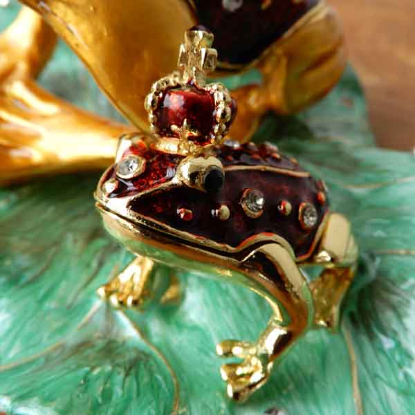 エナメルボックス 赤 ジュエリーケース フロッグ かえる カエル 蛙