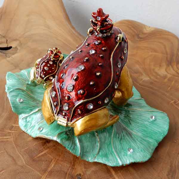 エナメルボックス 赤 ジュエリーケース フロッグ かえる カエル 蛙