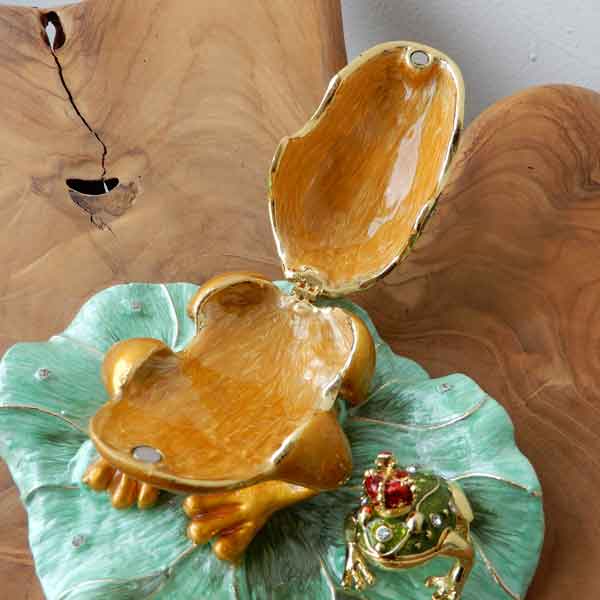 エナメルボックス 緑 ジュエリーケース フロッグ かえる カエル 蛙