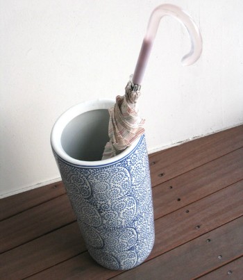 ウッドギャラリー樹 傘立て 陶器 和風 蛸唐草 アンブレラスタンド 和柄