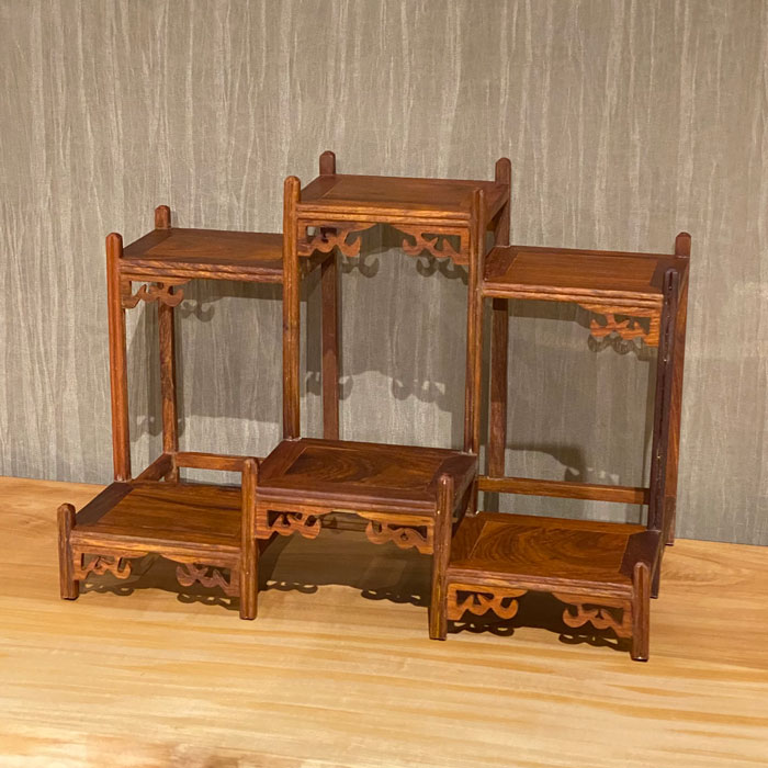 花梨 珍品棚 前後2段 飾り棚 和モダン 和風 かりん おしゃれ アジアン