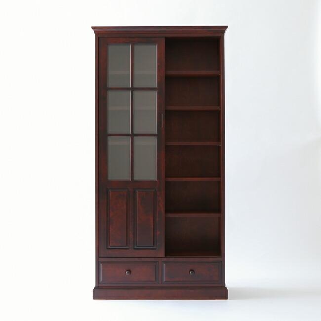 書棚 本棚 天然木 樺桜材 90幅 クラッシック ハイセンス 高級 和モダン