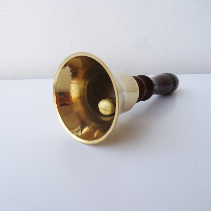 ハンドベル 真鍮 ウッド 木 アンティーク ゴールド エレガント 呼び鈴