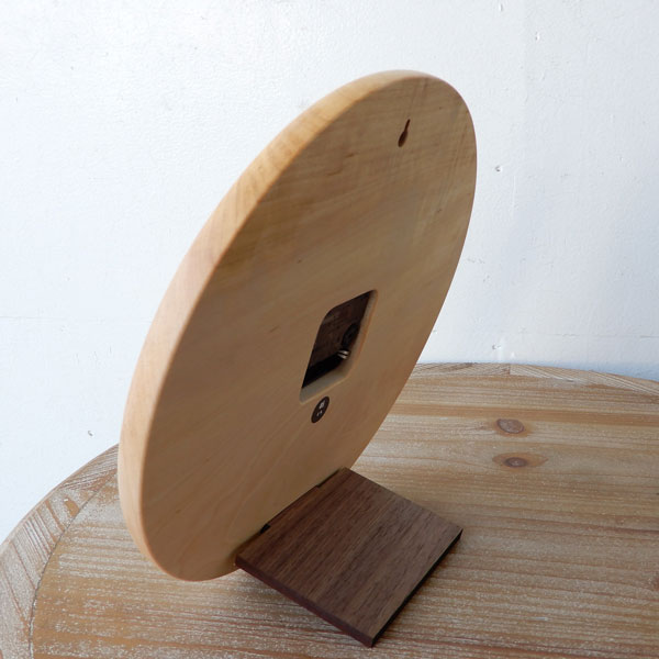 木の時計 スタンド付 栃無垢 φ30cm 掛け時計 置き時計 木製時計 栃 と