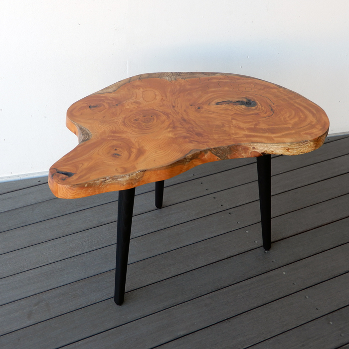 欅 けやき ケヤキ 一枚板 黒脚 サイドテーブル サイドテーブル