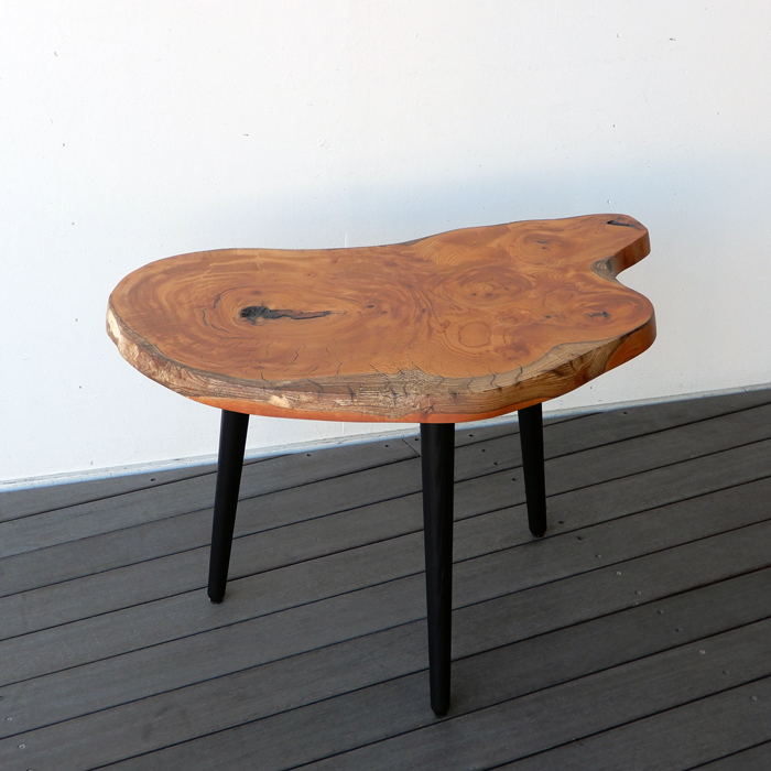 欅 けやき ケヤキ 一枚板 黒脚 サイドテーブル サイドテーブル