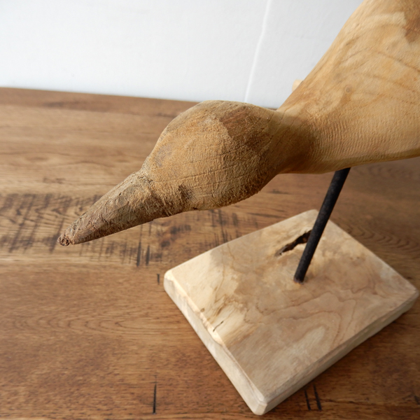 Teak bird A 木彫り 置物 鳥の木彫り 手作り 木製小物 チークウッド