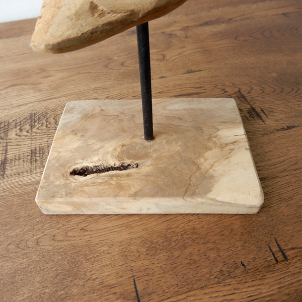 Teak bird A 木彫り 置物 鳥の木彫り 手作り 木製小物 チークウッド