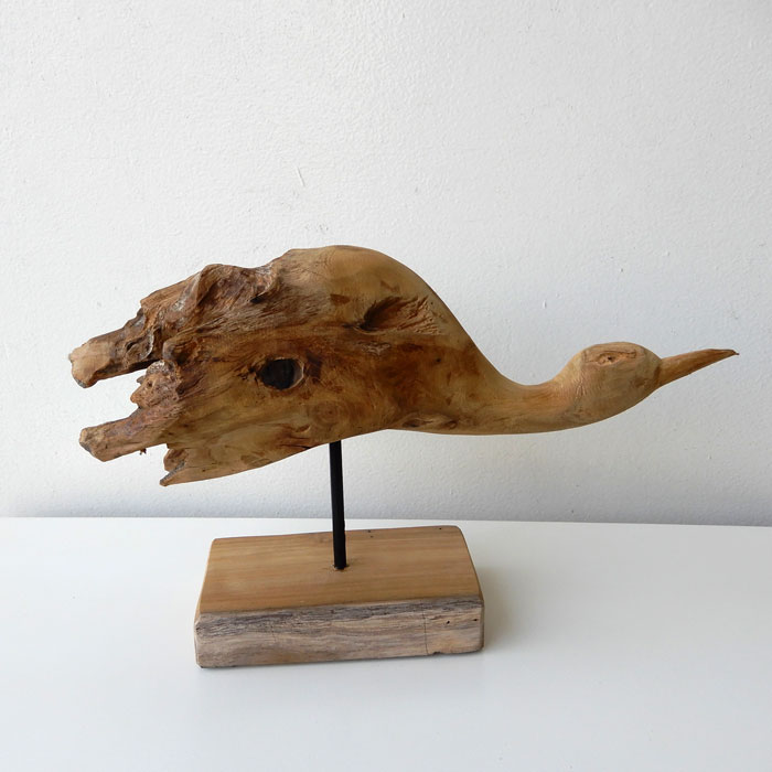Teak Bird -C- 鳥 バード オブジェ 置物 木のオブジェ ディスプレイ