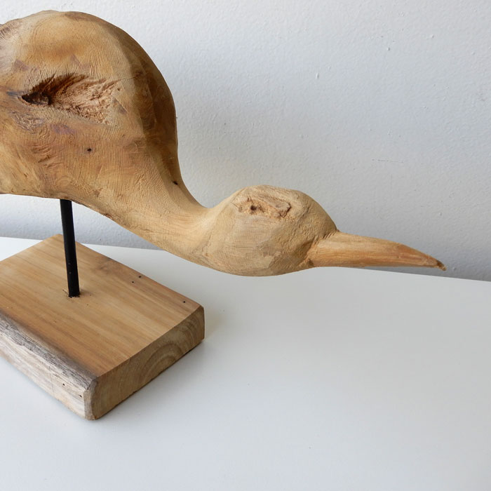 Teak Bird -C- 鳥 バード オブジェ 置物 木のオブジェ ディスプレイ