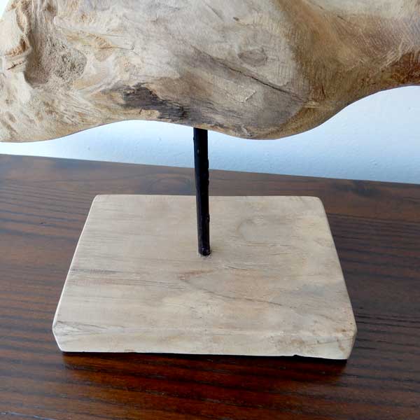 Teak bird D 木彫り 置物 鳥の木彫り 手作り 木製小物 チークウッド