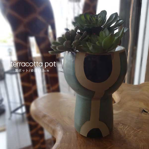 テラコッタ植木鉢 黒い装飾 大 terracotta Pot african 黒ポット用 11.5cm 植木鉢 プランター 黒