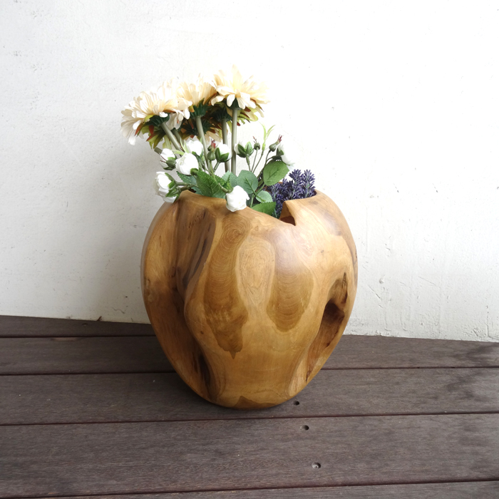 プランターカバー プランターポット チーク無垢 天然木 おしゃれ