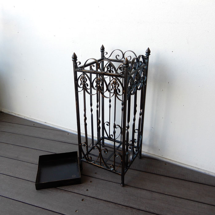 スクエアアイアン傘立て アイアン製 アンブレラスタンド 正方形