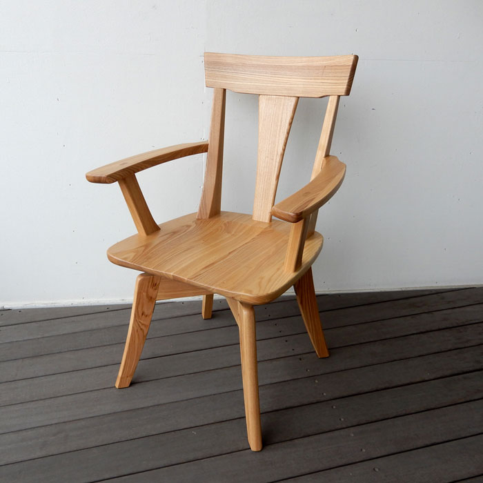 ダイニングアームチェア 回転式 2脚セット タモ天然木 ダイニングチェア2脚 360度回転チェア 2点セット 天然木 無垢材 タモ材