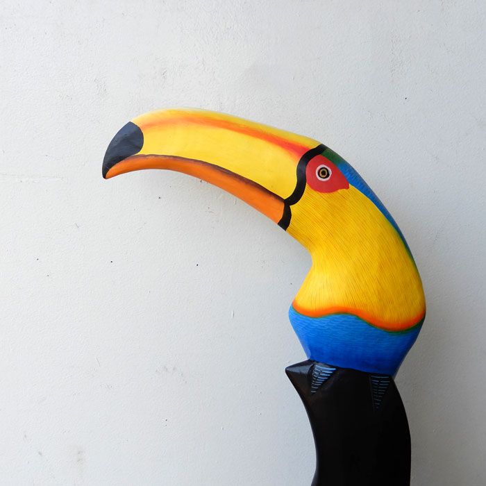木彫りオニオオハシLブルー オニオオハシToco Toucanparrot トコ