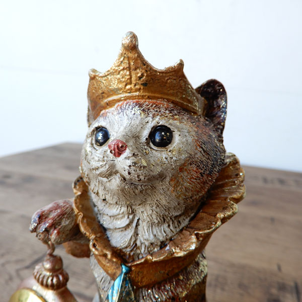 クラウンキャット・ウォッチ オブジェ 置物 時計 置時計 おしゃれ 猫