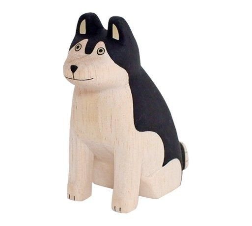 シベリアンハスキーの木彫り シベリアンハスキー 犬 ワンコ Dog