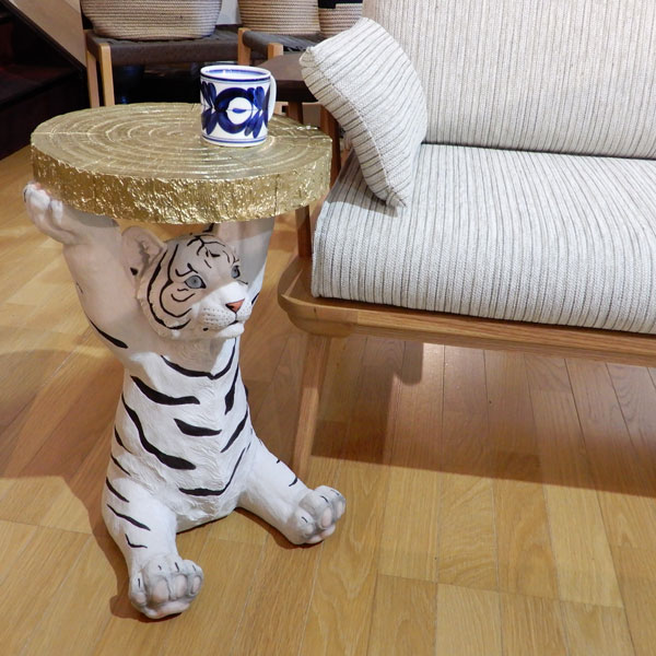 アニマルサイドテーブル ホワイトタイガー サイドテーブル アニマル