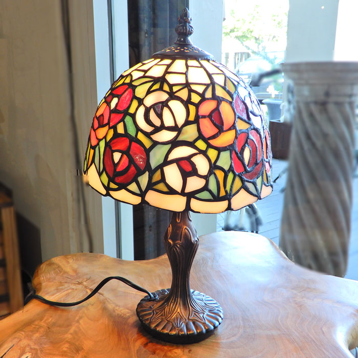 ステンドランプ サークルローズ ステンドグラス ランプ おしゃれ
